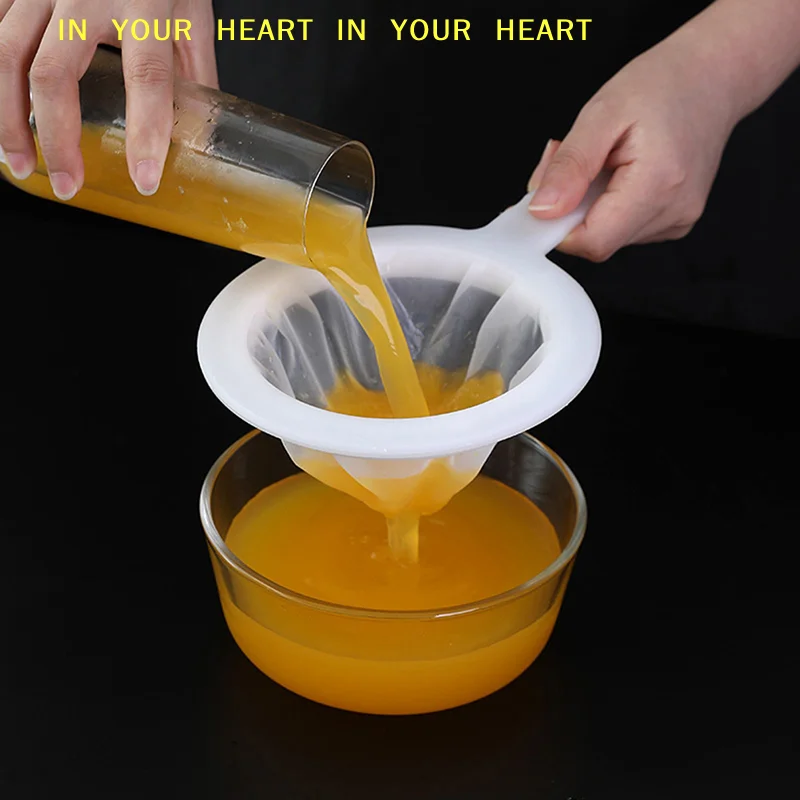 【X】80/100/120/200/400 Mesh Ultra-fine Mesh Strainer Kitchen Nylon Mesh Filter Spoon for Suitable for Soy Milk Coffee Milk Yogurt