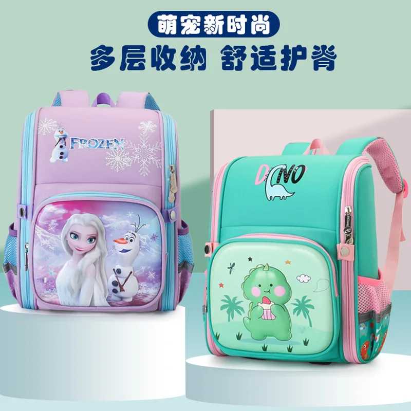 Disney Frozen Kindergarten Backpack For Girls Boys Spider Man Primary Student Shoulder Orthopedic School Bags Kids Gifts Mochila