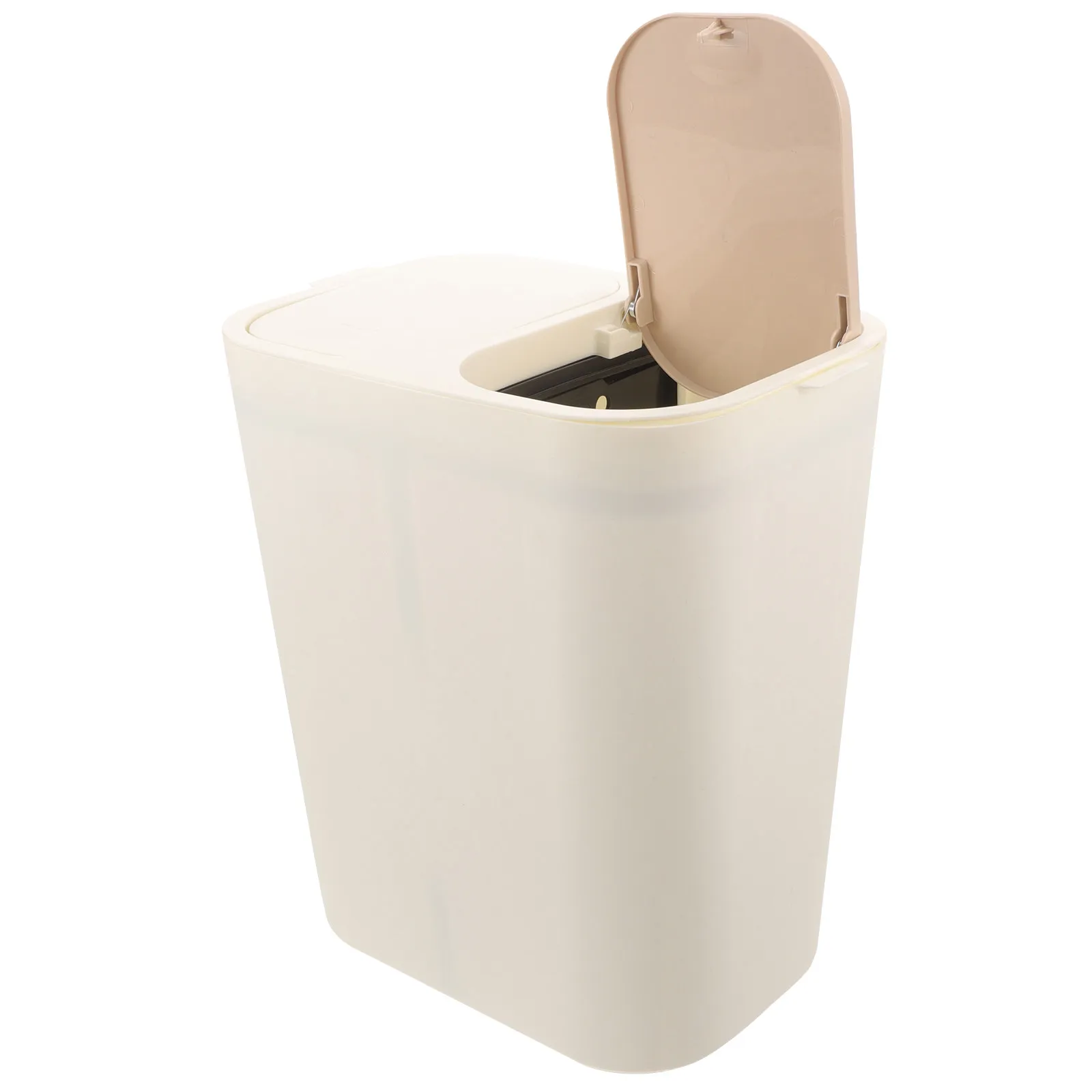 1Pcs Double Layer Garbage Can PP Material Touch Button Lid Large Opening Dual Section Waste Bin for Bedroom Bathroom Home Office