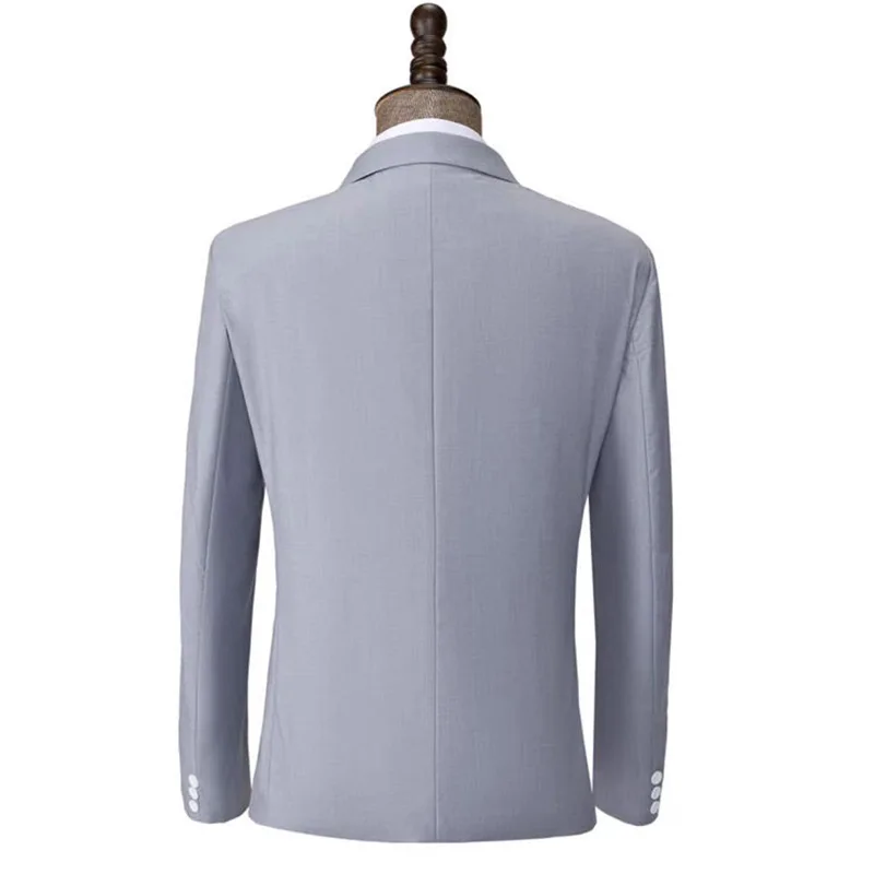 Light Gray Men's Two-piece Suit (jacket and Pants), Suitable for Business, Office, or Parties.