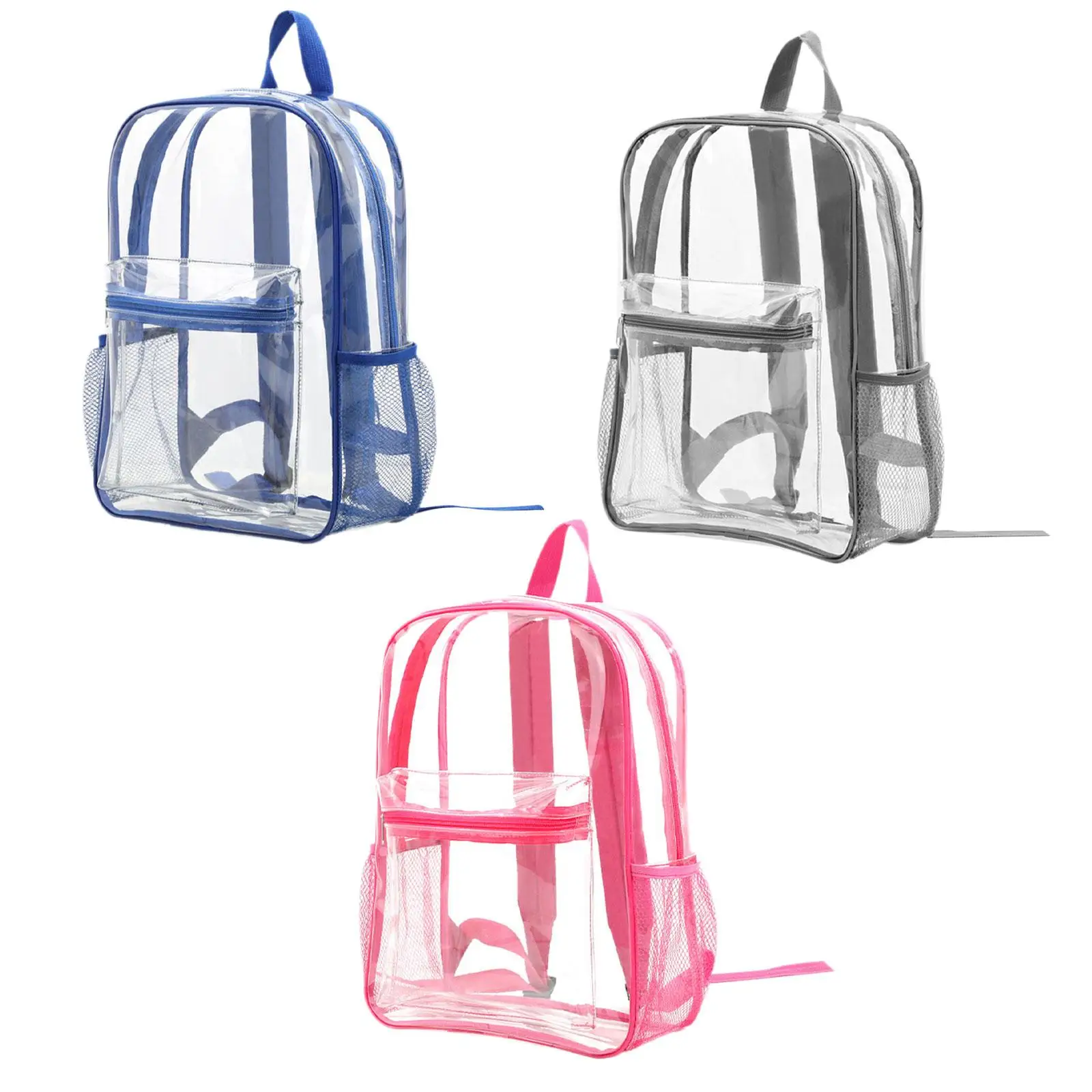 Clear Backpack with Adjustable Strap Easy Carrying Rucksack Storage Bag for Sports Hiking Outdoor Camping Concert Swimming