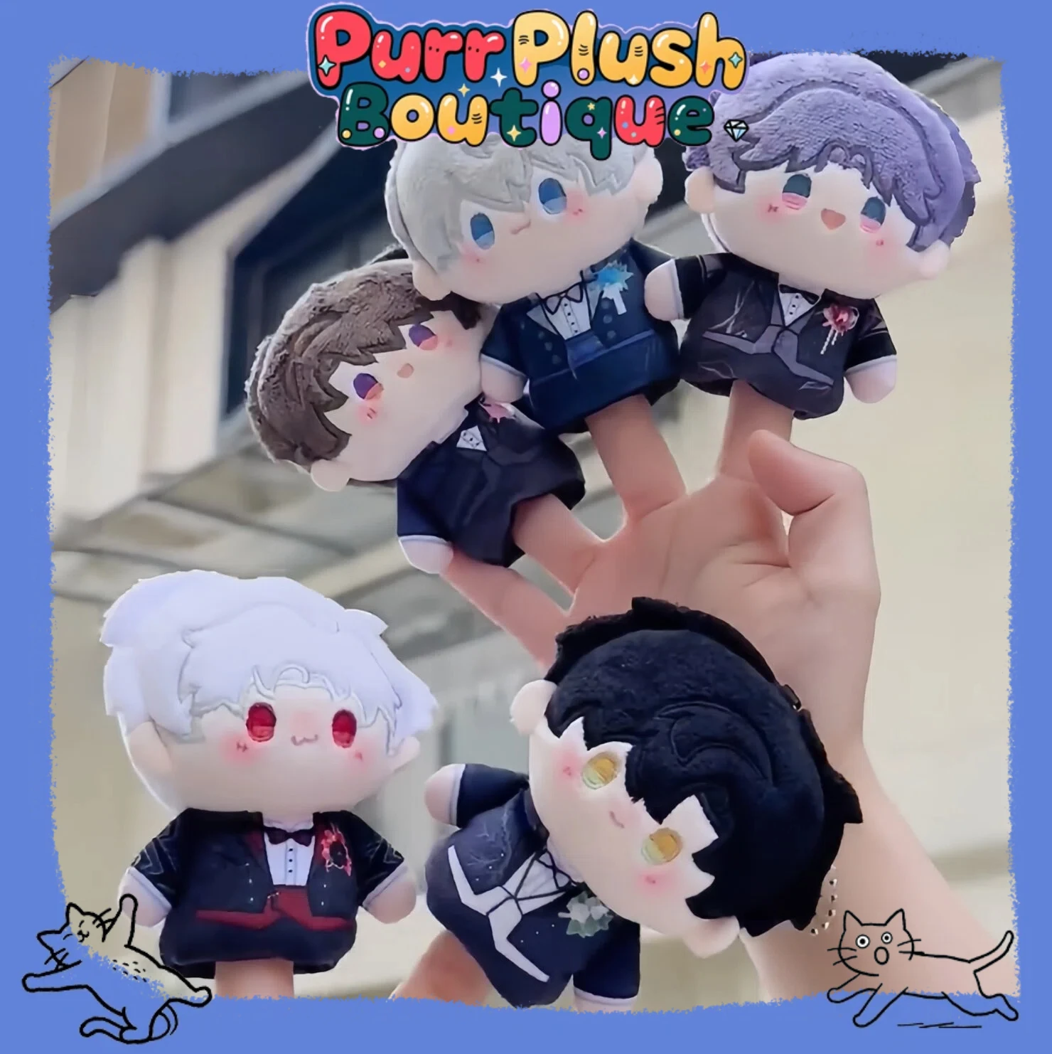 Boneca de fantoche de dedo plushie amor e espaço profundo bonito xavier zayne rafayel sylus caleb brinquedo de pelúcia pingente de pelúcia jogo cosplay presente