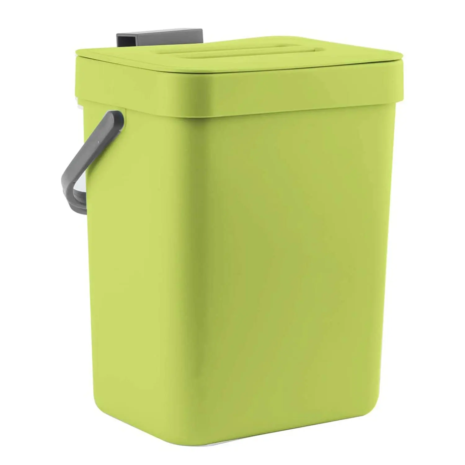 

Kitchen Food Waste Bin, 3L Odor-Free Compost Container with Lid, Wall Mountable Garbage Can for Countertop, Green