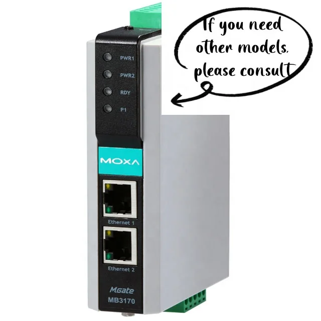 MOXA 1 and 2 port advanced serial port to Ethernet Modbus gateway Mgate MB3170