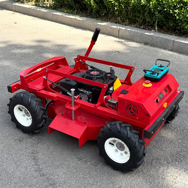 Customized Powerful Lawn Mower Crawler Petrol Remote Control Grass Cutting Machine for Farm