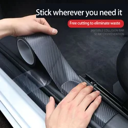 3Meter Length Carbon Fiber Car Sticker With Protective Strip Auto Threshold Rear-view Mirror Scratchproof Nano Tape