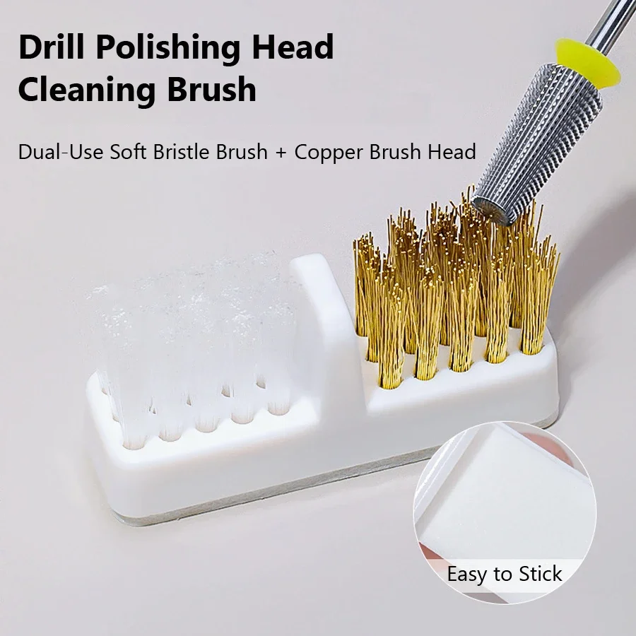Cepillo de limpieza de alambre de cobre para taladros eléctricos de uñas, cepillo para pulir el polvo, herramientas para uñas