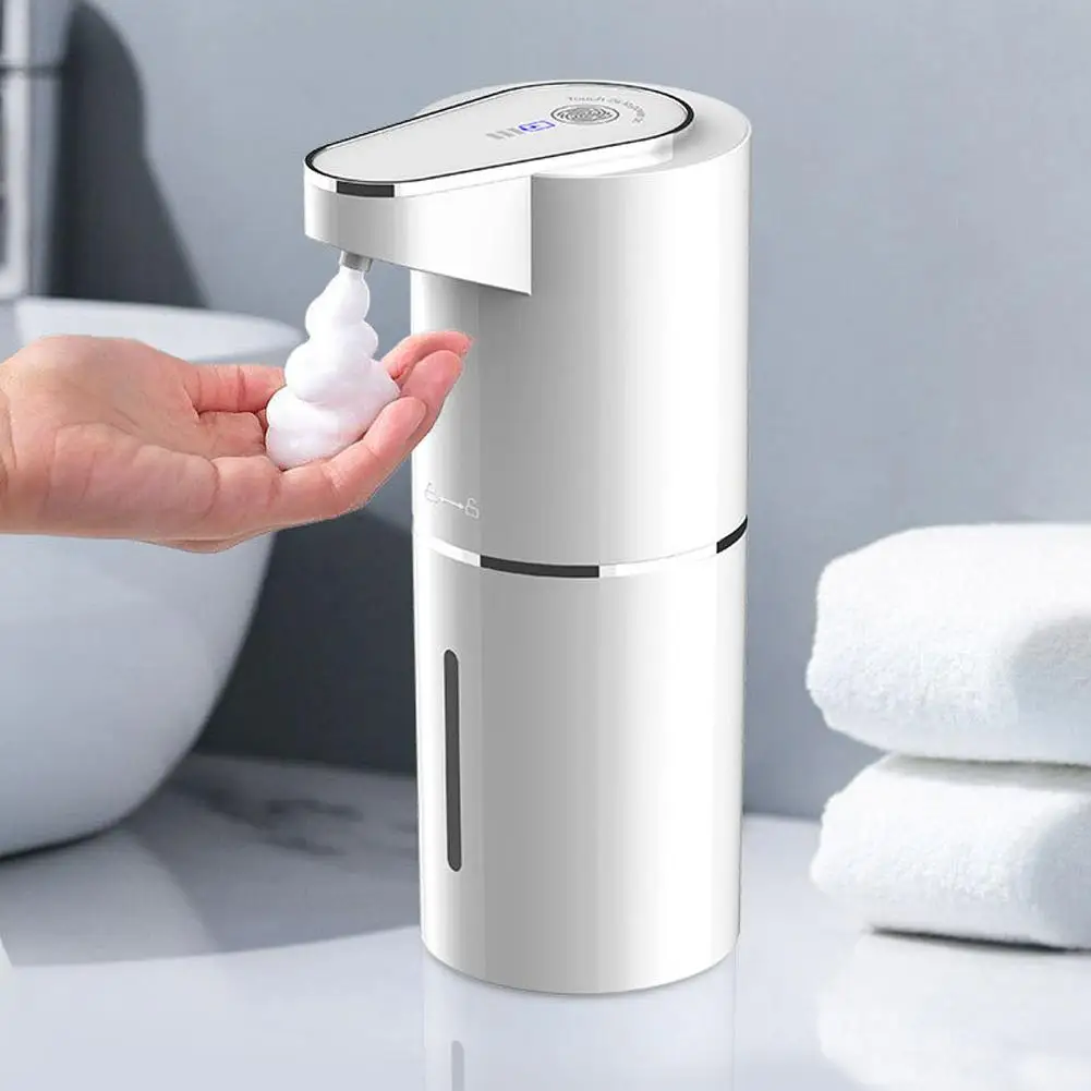 

Automatic Foaming Soap Dispenser 350ml, Wall Mount, USB Rechargeable Adjustable Foam Hand & Dish Soap Dispenser for Bathroom