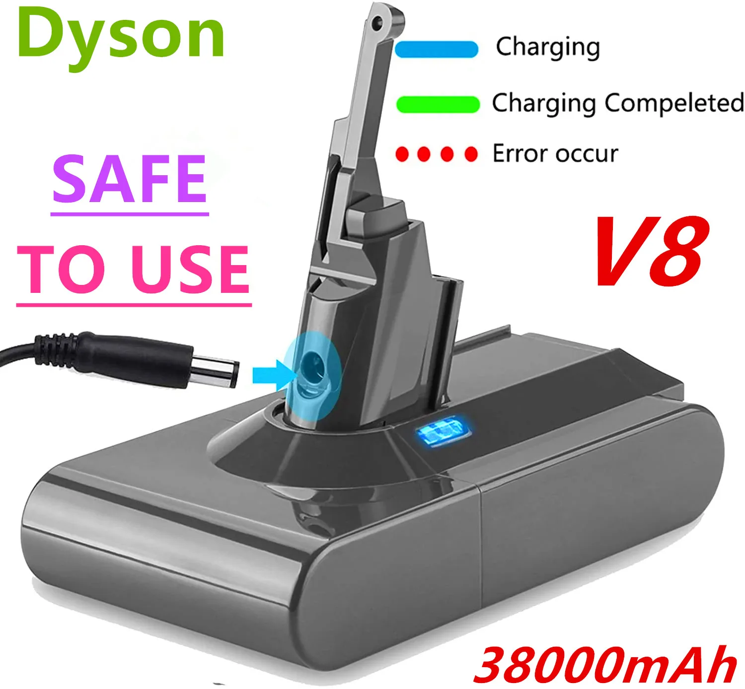 

Atualizar nova dysonv8 38000mah 21.6v bateria para dyson v8 absoluto/fofo/animal li-ion aspirador de pó bateria recarregável