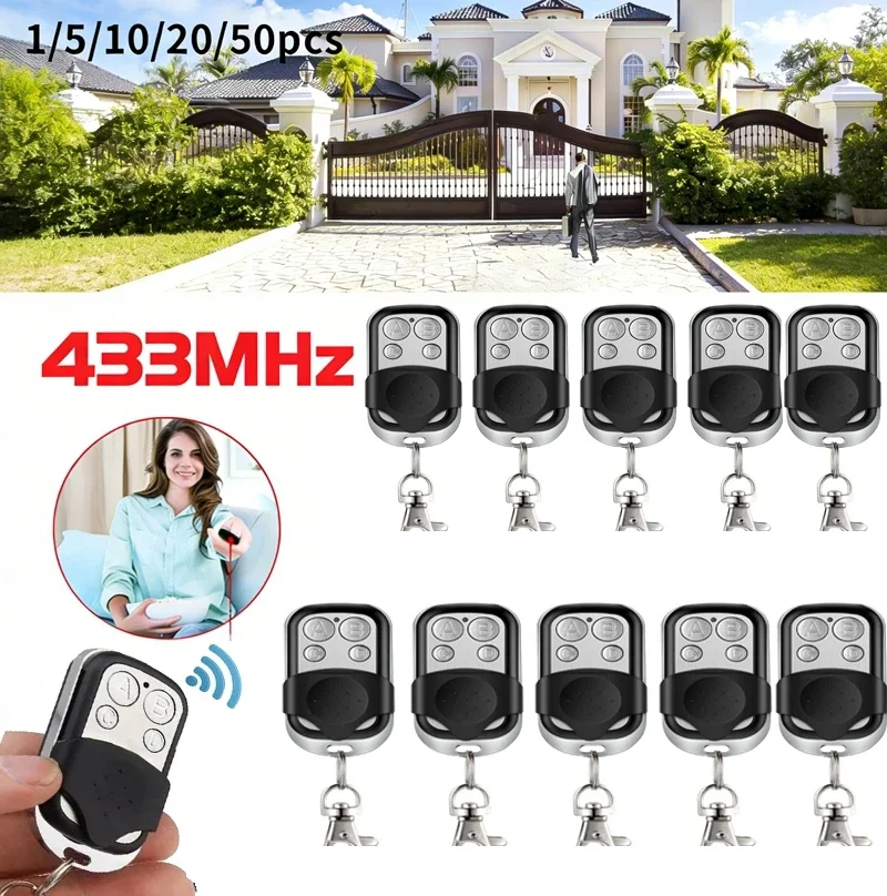 433MHZ 4 Buttons Clone Fixed Learning Rolling Code Universal Garage Door Opener Remote Control Duplicator Garage