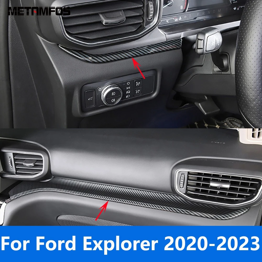 

For Ford Explorer 2020 2021 2022 2023 Carbon Fiber Center Console Dashboard Panel Molding Trim Interior Accessories Car Styling