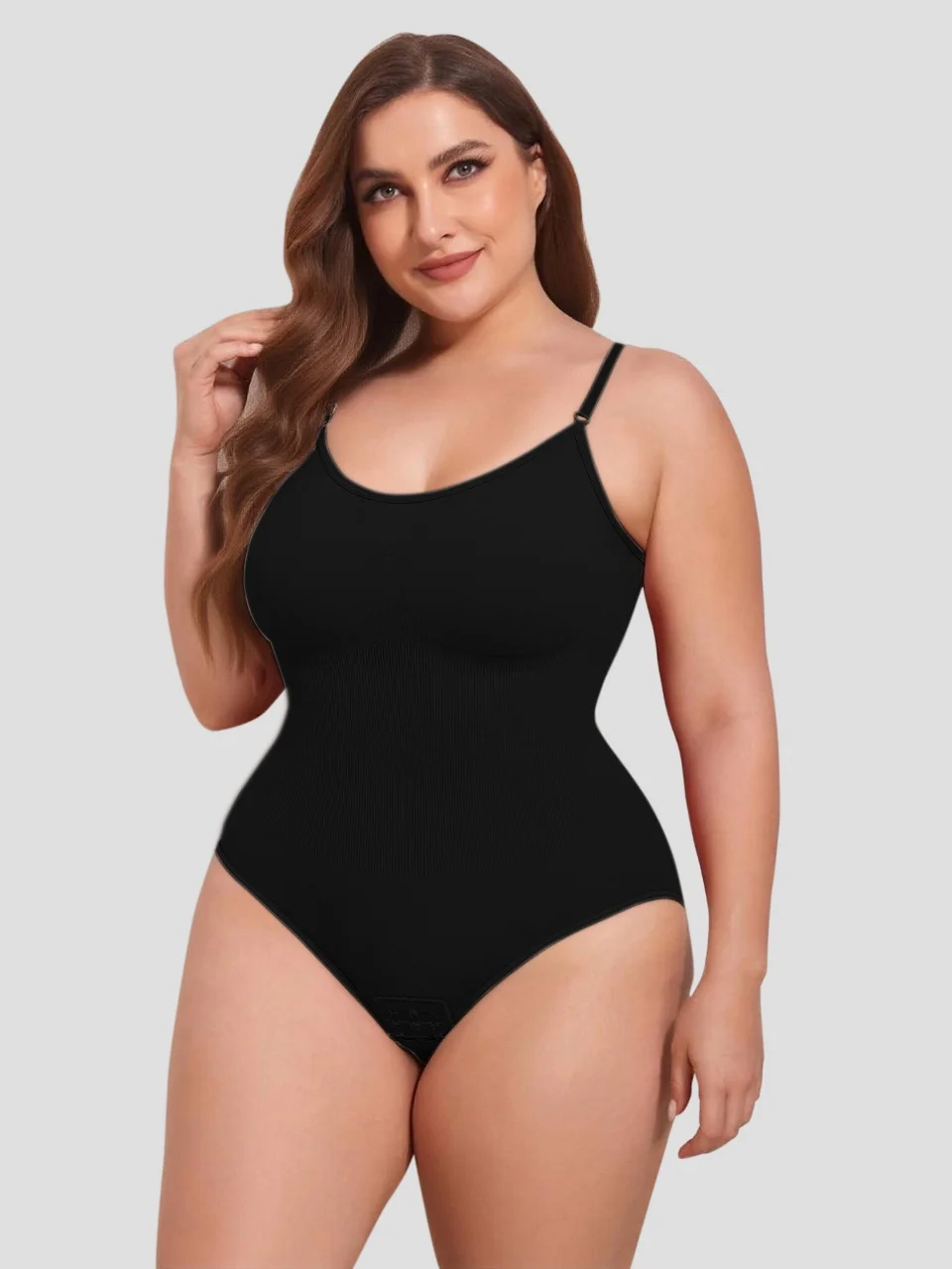 Women Sexy Slimming Shaper Bodysuit Elastic Tummy Control Lady Full Body Spaghetti Strap Solid Color Seamless Compression Shape