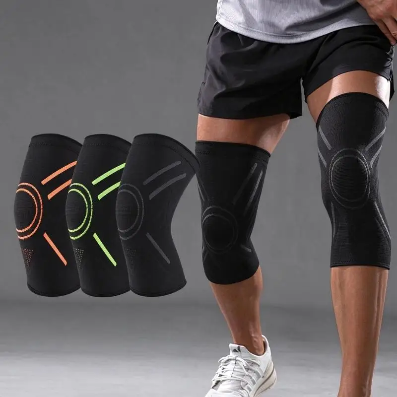 Durable Elastic Breathable Compression Knee Support Sleeve 1Pcs Sports Protector for Mountain Biking Cross Hiking