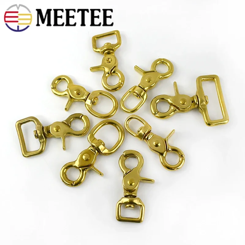 2/5Pcs 14-38mm Solid Brass Metal Buckles Dog Collar Swivel Trigger Clips Clasp Bag Strap Snap Hook Luggage Carabiner Accessories