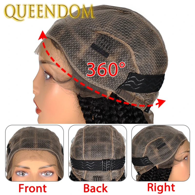 36 inch synthetische vlecht godin pruik full lace jumbo box gevlochten noodlijdende pruik voor zwarte vrouwen knooploze cornrow vlecht vlechten pruik