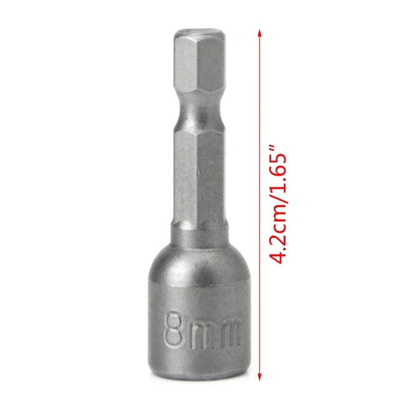 Juego de destornilladores de tuercas magnéticas de 10 piezas Adaptador de enchufe de 8 mm 5/16 "Broca hexagonal