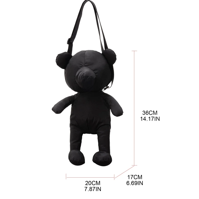 E74B Bolso bandolera Little Bear, bolsos, bolso cruzado, bolso hombro nailon, bolso decorativo para acampar en