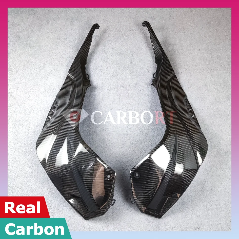 For BMW S1000RR Carbon Fiber Gas Fuel Tank Side Under Lower Cover Fairing 2019 2020 2021 2022 Shroud Cowl Protection Panel Parts