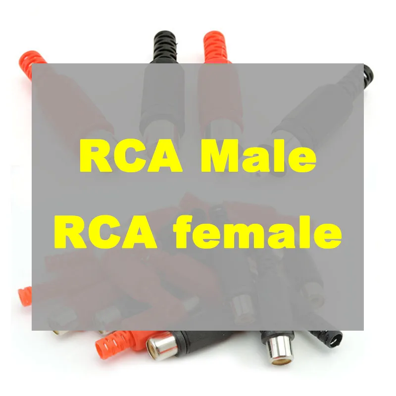 10/30/50Pcs RCA AV Male Plug Female Socket Lotus Plug Connector with Plastic Shell Welding Adapter for Audio Video Speaker