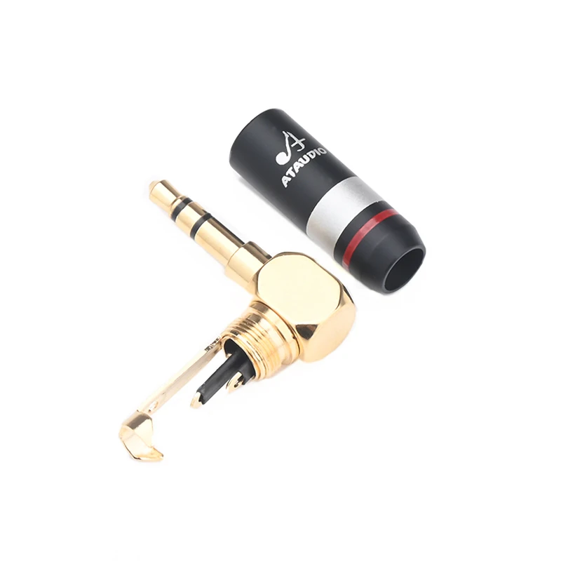 4 sztuki chifi 3.5mm słuchawki Stereo wtyczka 90 stopni gniazdo Audio adapter złącze głośnika do lutowania 3.5 wtyczki