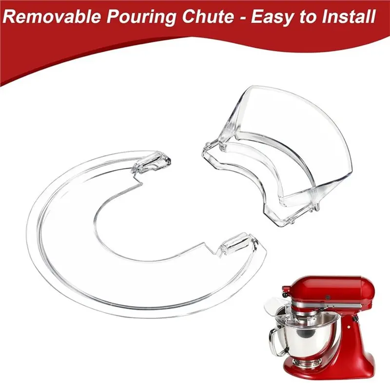 Splash Guard Cover With Removable Pour Spout Pouring Shield For Kitchenaid 4.5-5 Qt Tilt-Head Mixer