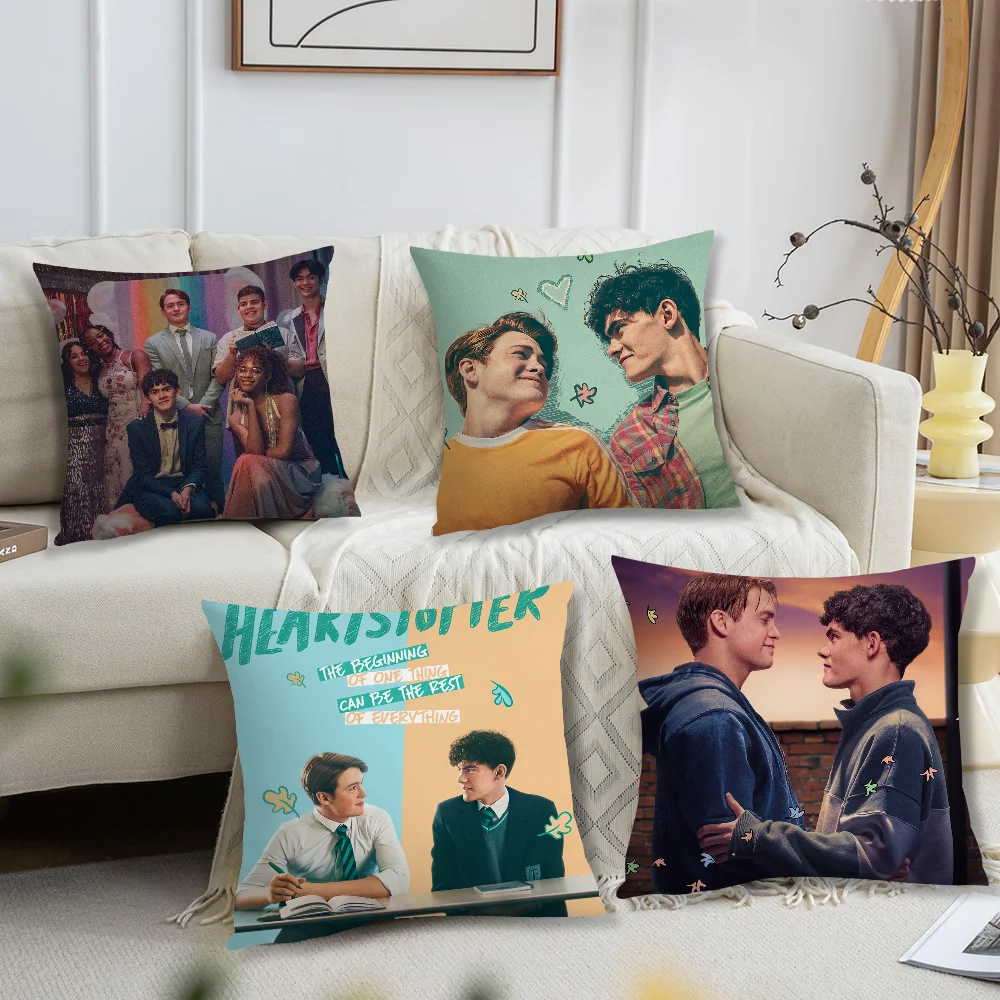 Romantic Comedy H-Heartstoppers 3 Love Pillow Case Sofa Living Room Headboard Bedroom Backrest Cushion Square Cushion Nap Time