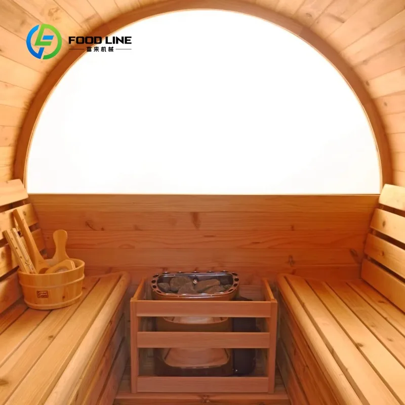Custom Solid Wood Barrel Sauna, Eco-Friendly Outdoor Spa with Heater, OEM ODM Factory Direct for 1-4 Person Home & Park Use