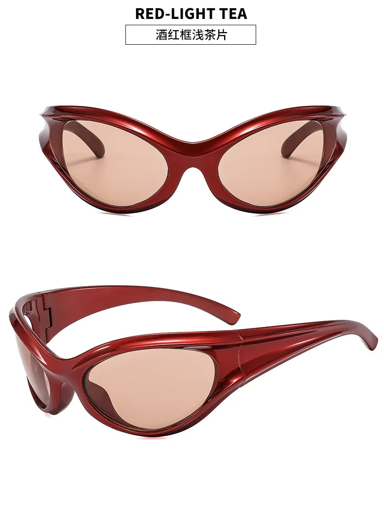 Mode Rechteck Sonnenbrille Frauen Männer 2024 Luxusmarke Design rechteckige Sonnenbrille für männliche Punk y2k Sonnenbrille gewellte Tempel – Detail 9