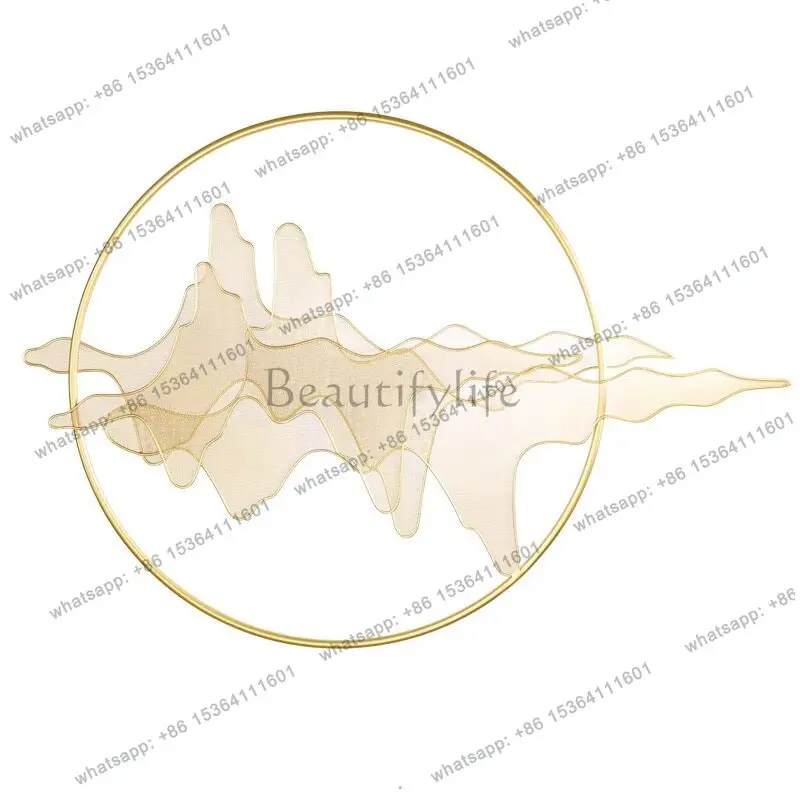 New Chinese wrought iron wall decoration, metal three-dimensional mountain shadow soft wall decoration pendant
