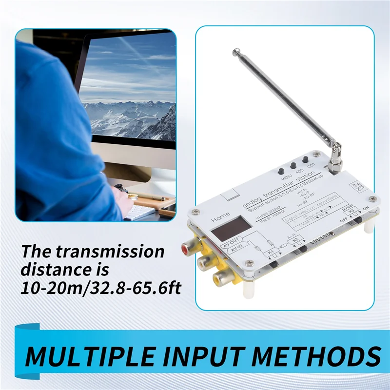 ABUO-For Hamgeek White Analog TV Signal Transmitter Home Analog TV Transmitter With OLED Display Supports Global Tvs