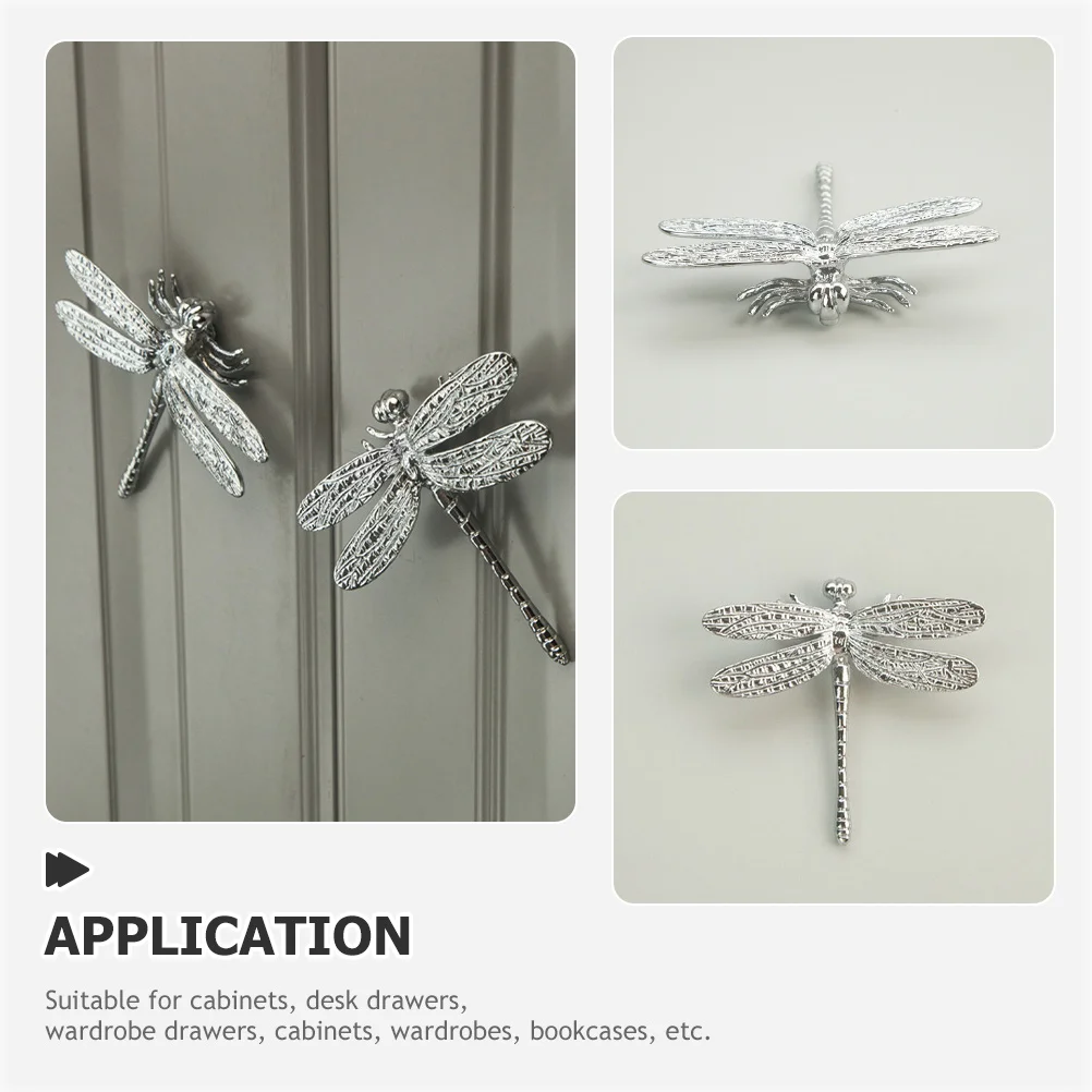 

Dragonfly Cabinet Pulls Silver Plated Brass Material Durable Handles Wardrobe Door Knobs Modern Home Accessories