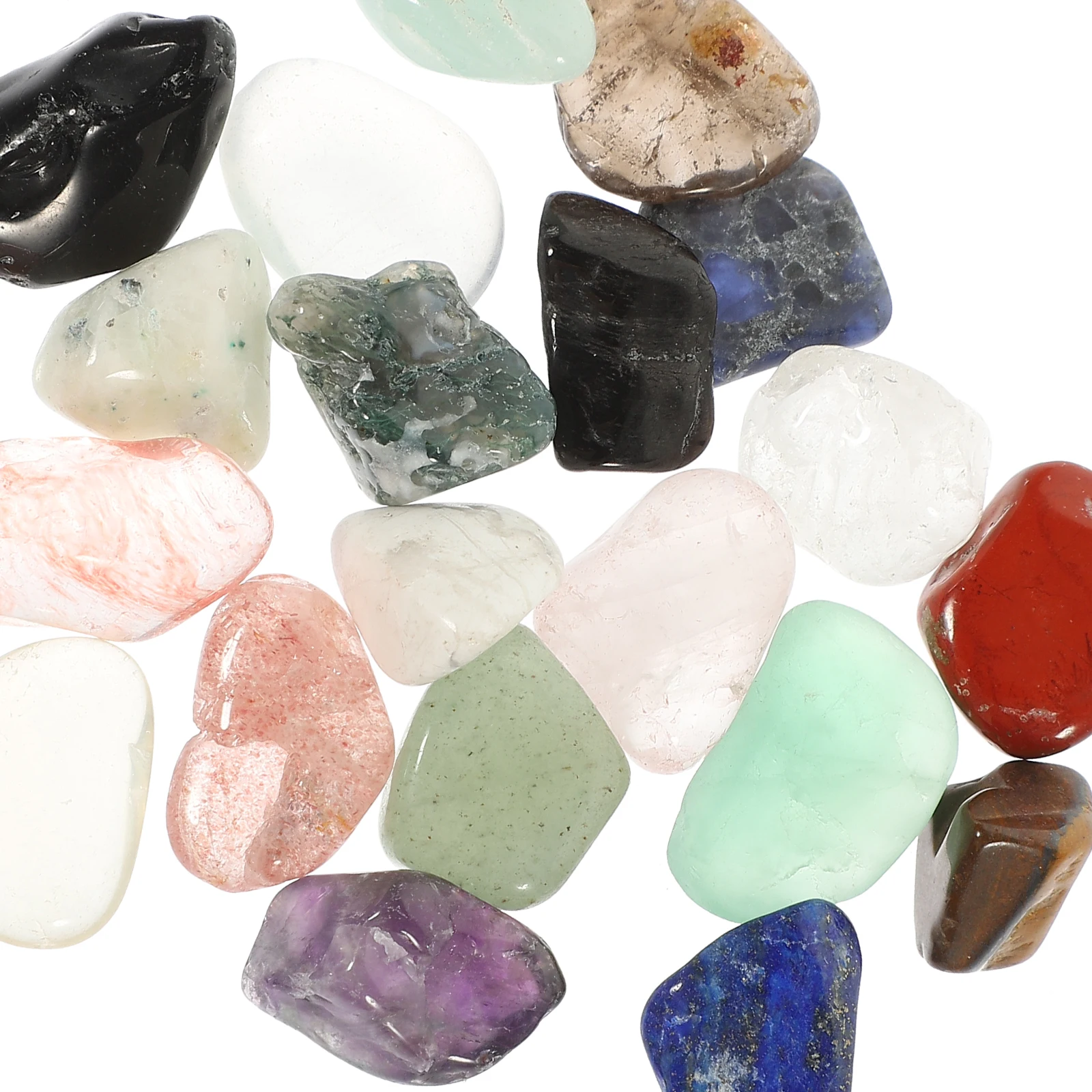 

20pcs Crystal Natural Semi Gemstone Specimen Tumbled Stones Geography Science Teaching Mineral Sample Decorative Irregular Desk