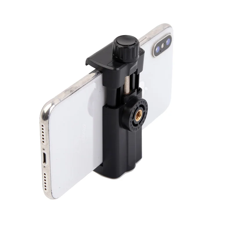 Pemegang ponsel dua lubang 1/4 inci, untuk adaptor dudukan Tripod, dukungan seluler telepon seluler, penjepit penjepit penjepit untuk Tripod klip