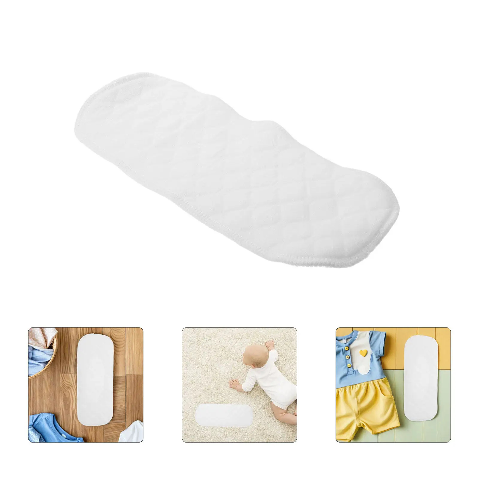 10Pcs Cotton Baby Diaper Pads Eco Friendly Ultra Absorbent Washable Reusable Cloth Inserts Muslin Burp Cloths for Newborn Pocket