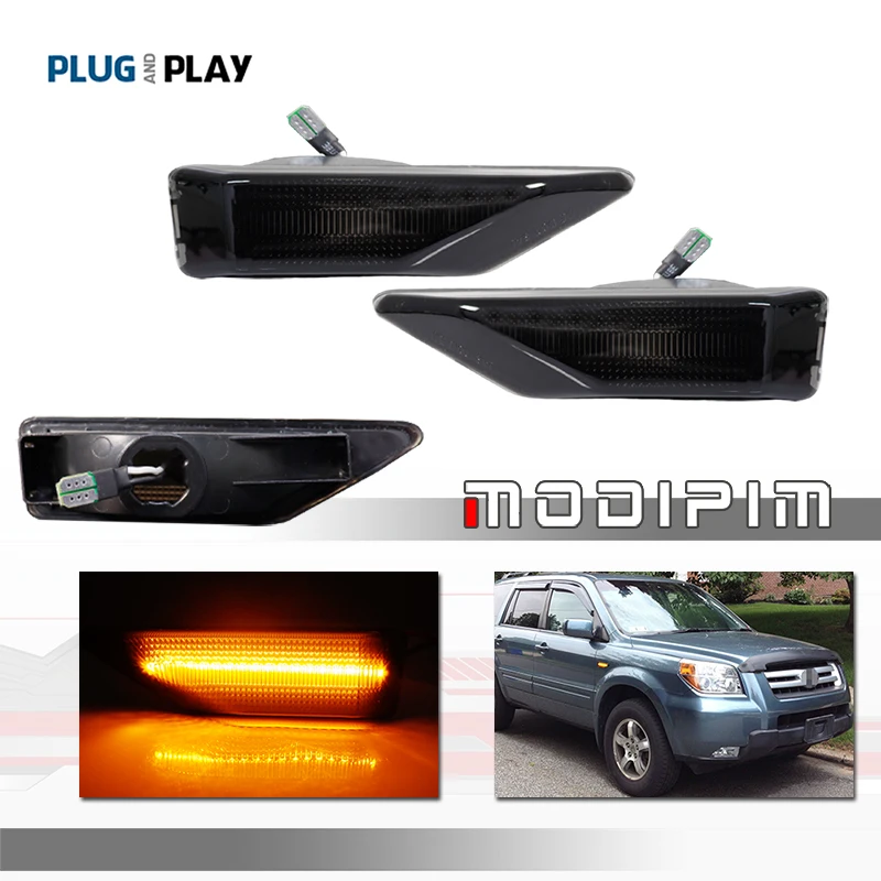 

Amber / White LED Car Front Bumper Side Marker Turn Signal Lights For 2006 2007 2008 Honda Pilot Fender Flare Parking Lights 12V