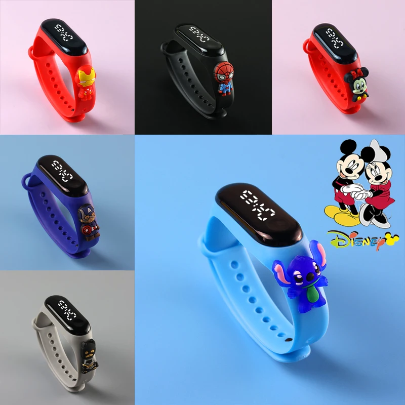 Disney Children's Waterproof Sports Smart Watch Outdoor Silicone Bracelet Electronic Watch Kids Bracelet Digital Watches