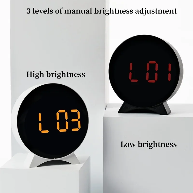 Bild 6: USB-betriebener digitaler DST-Wecker TEMP Datum Woche Anzeige 3-stufige Helligkeit 2 Alarme Nachtmodus Tischuhr 12/24 Stunden LED-Uhr