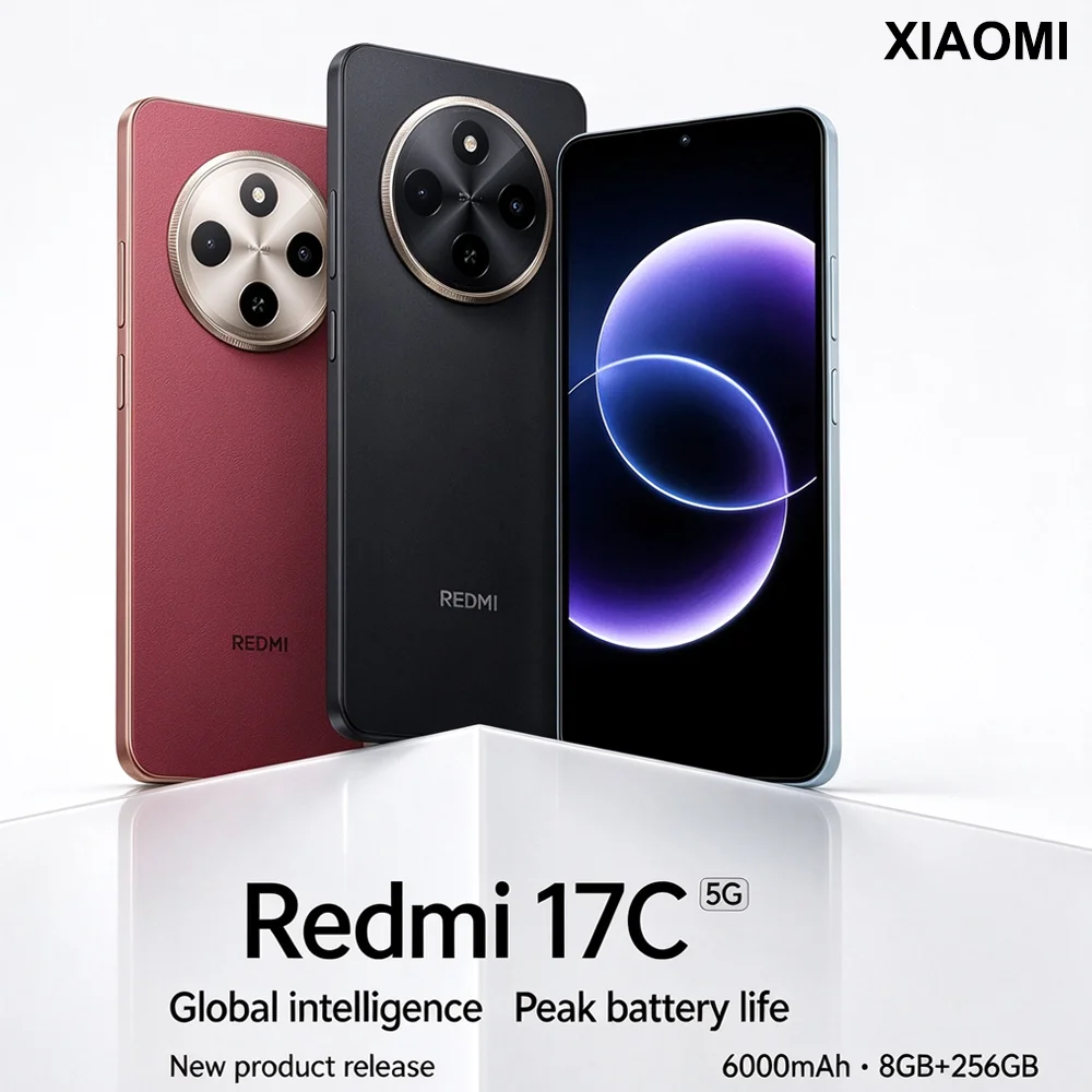 Redmi 17C 5G Dual SIM Cell Phone, 6.9 Inch HD+ Waterdrop LCD, 120Hz Refresh Rate & 240Hz Touch Sampling, Dimensity 6300, 8GB RAM