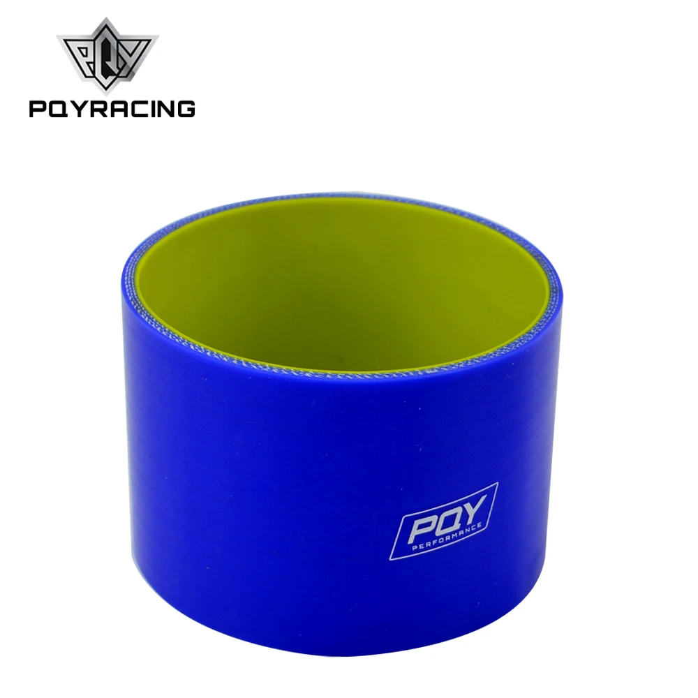 PQY – Blau und Gelb, 10,2 cm, 102 mm, gerader Silikon-Ladeluftkühler, Turbo-Ansaugrohr-Kupplungsschlauch PQY-SH0040-QY