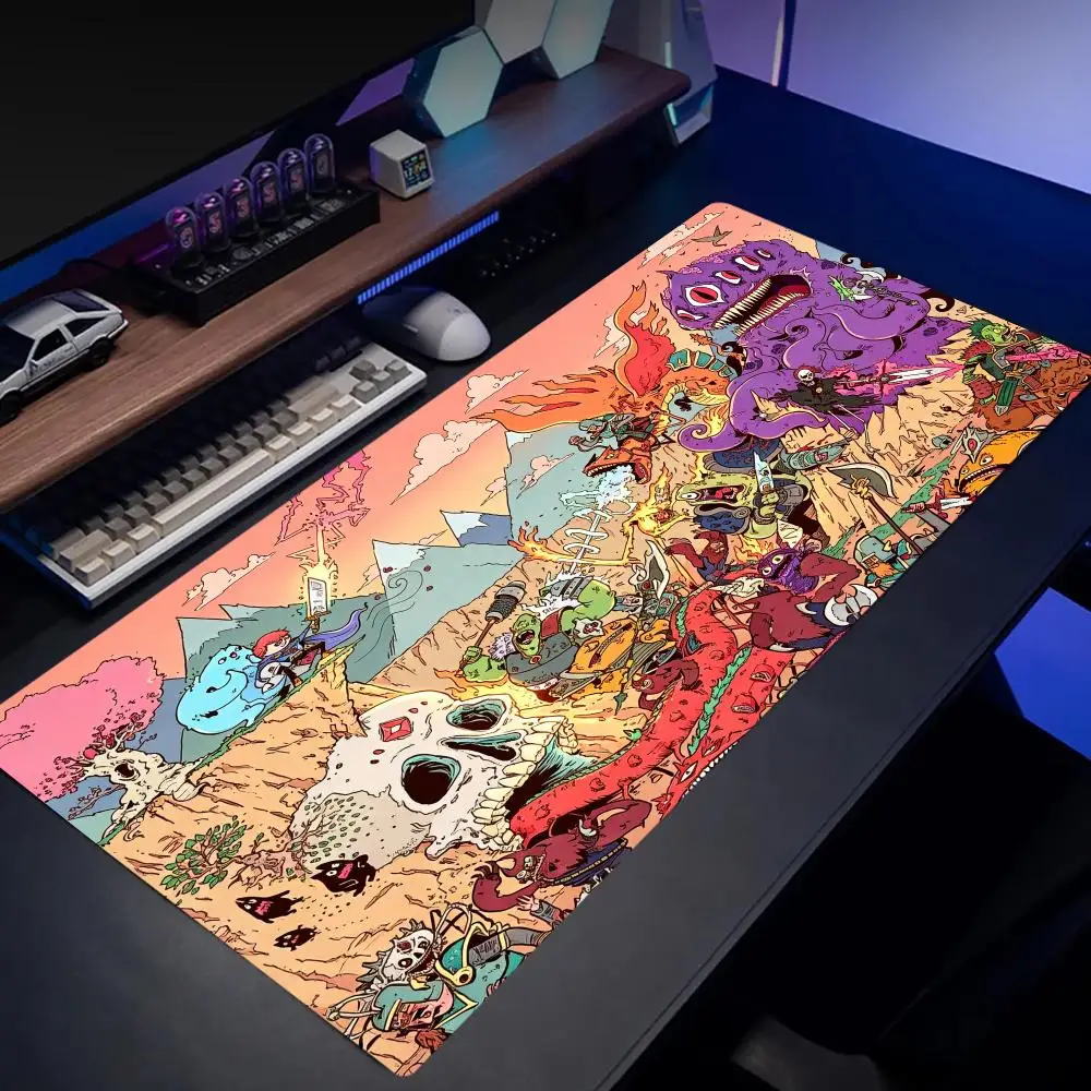 Colorful Monsters Large Mouse Pad XXL, Extended Big Gaming Desk Mat Laptop Keyboard Pad for PC Office Home Decor Workstation
