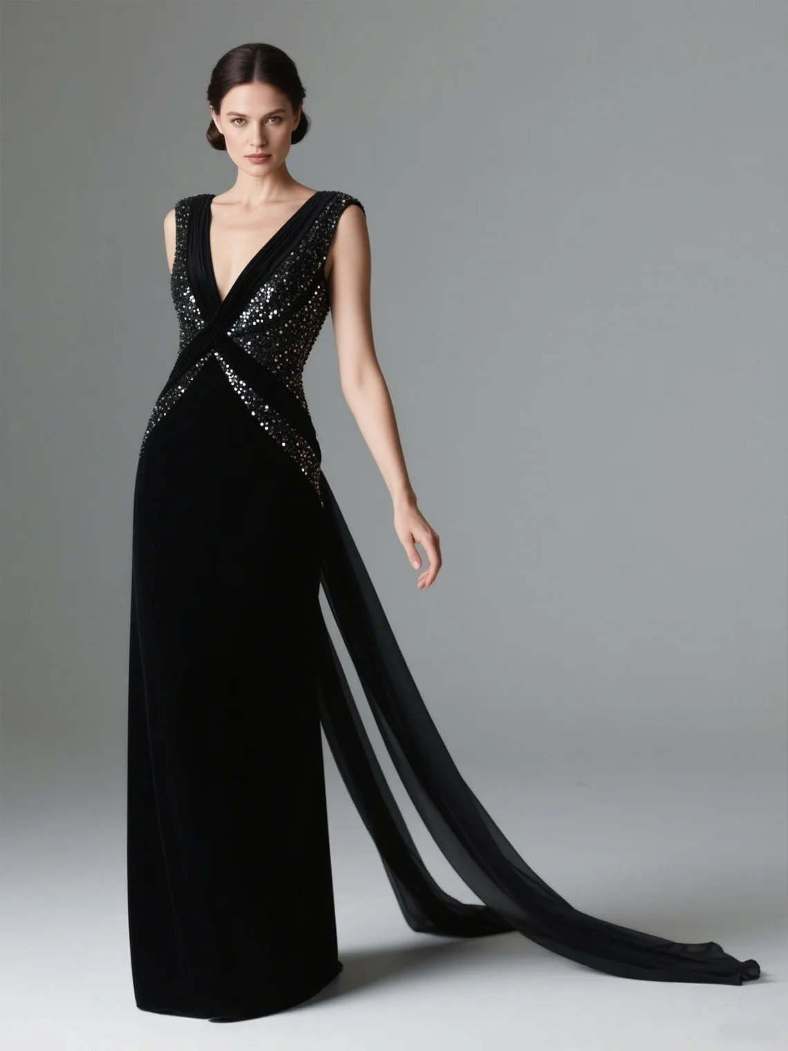 

Современное трапециевидное вечернее платье для выпускного вечера, сексуальное свадебное платье для гостей длиной до пола, с v-образным вырезом, без рукавов, из шифоновой ленты с блестками, 2025, бесплатно по индивидуальному заказу