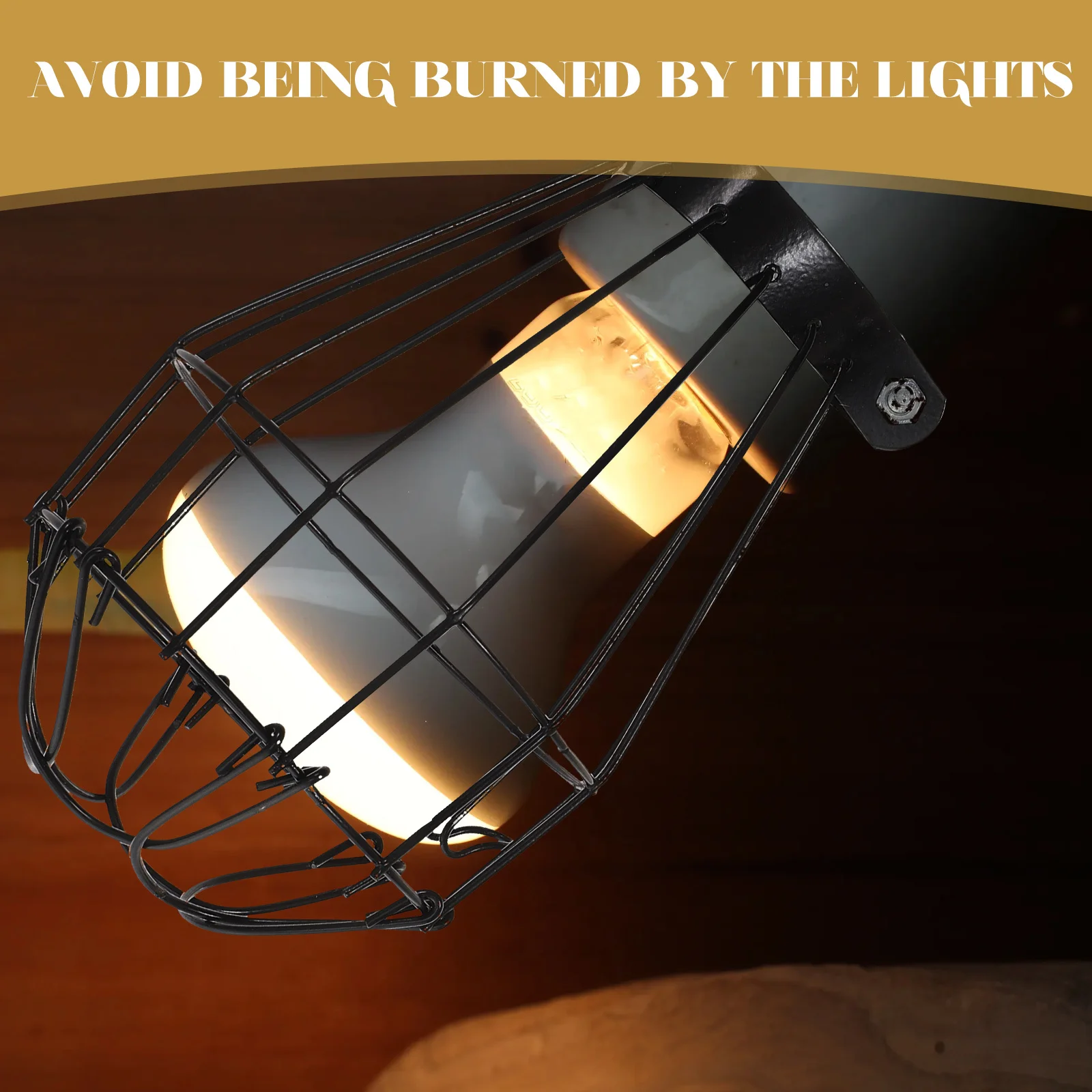 Heating Lamp Shade Anti-scalding Cover Reptile Terrarium Iron Wire Mesh Protector Night Bulb Safety Pet Cage Lighting