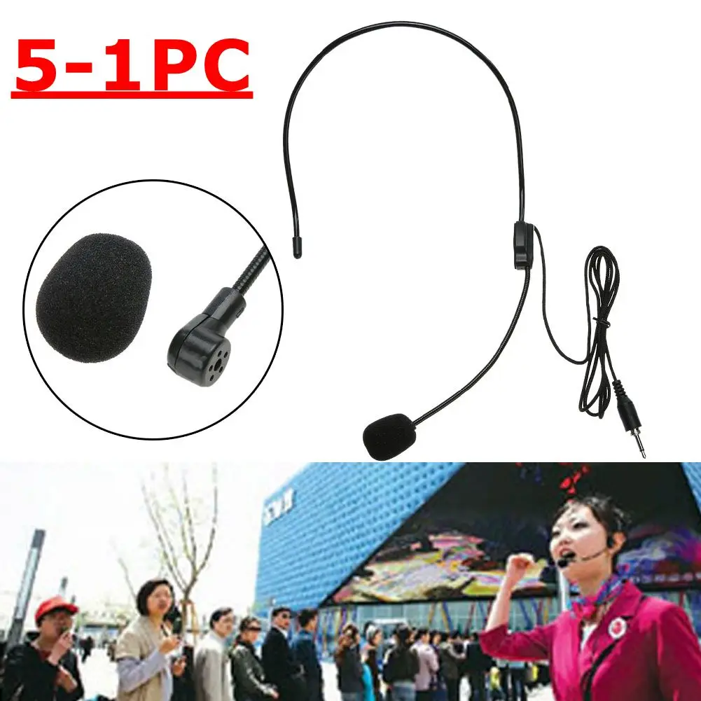 Mini Wired 3.5mm Headworn Microfone For Voice Amplifier Noise Reduction Mic Headset Headband Portable Lecture Teach Headset