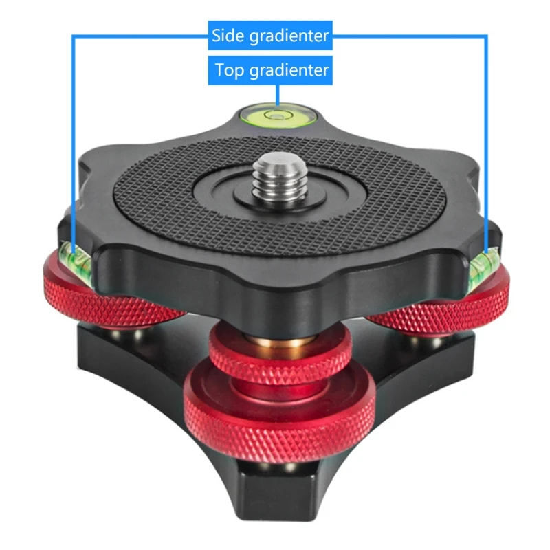 Leveling Base for Camera Tripod for Head ,Tri-wheel Precision Leveler with Bubble Level 3/8\