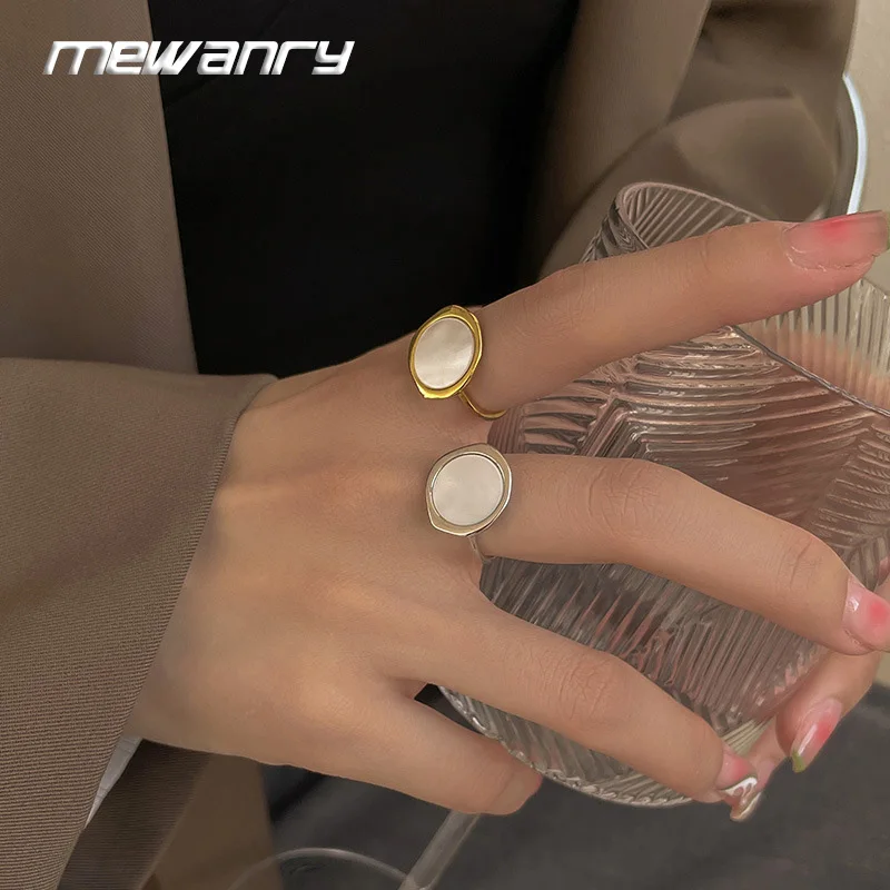 Mewanry خواتم شل مستديرة للنساء الفتيات موضة جديدة الحد الأدنى الكلاسيكية خمر حساسة أنيقة لطيف المشاركة مجوهرات هدية #1