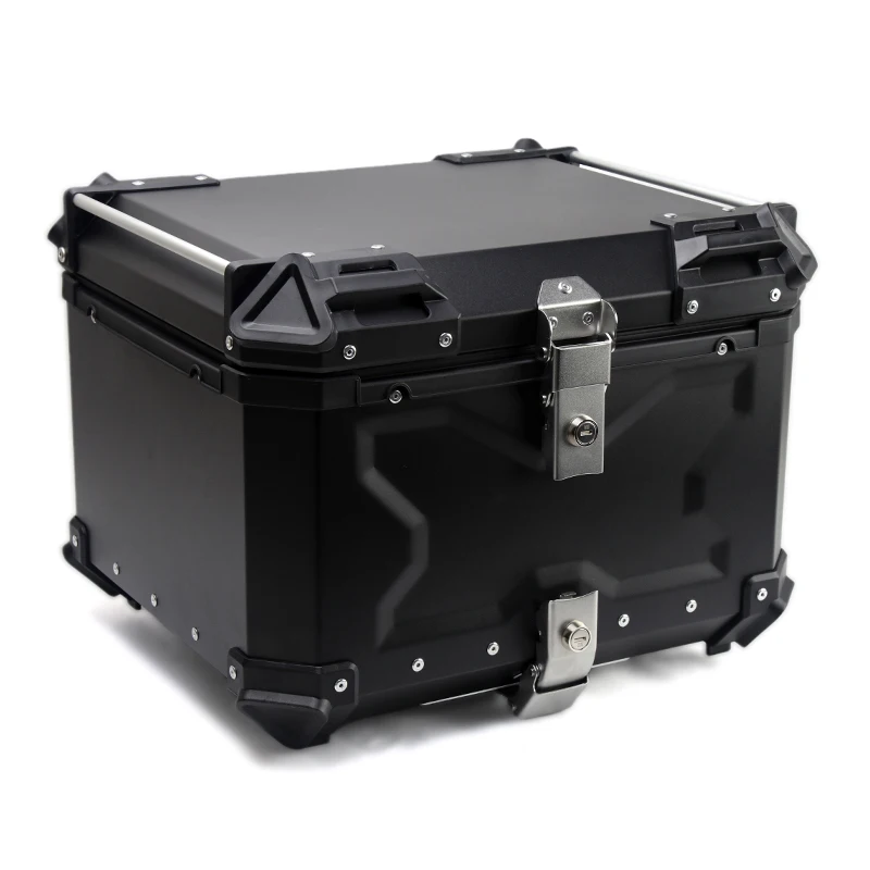 

55L Black Motorcycle Trunk Luggage Top Case Waterproof and Crash-proof Aluminum Alloy Box Motorcycle Tail Boxs