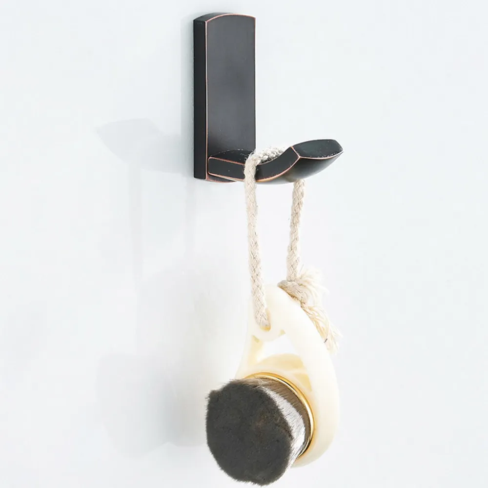 Wall Mounted Black Oil Rubbed Brass Bathroom Towel Coat Hooks Single Robe Hook Hanger Bathroom Accessory mba200