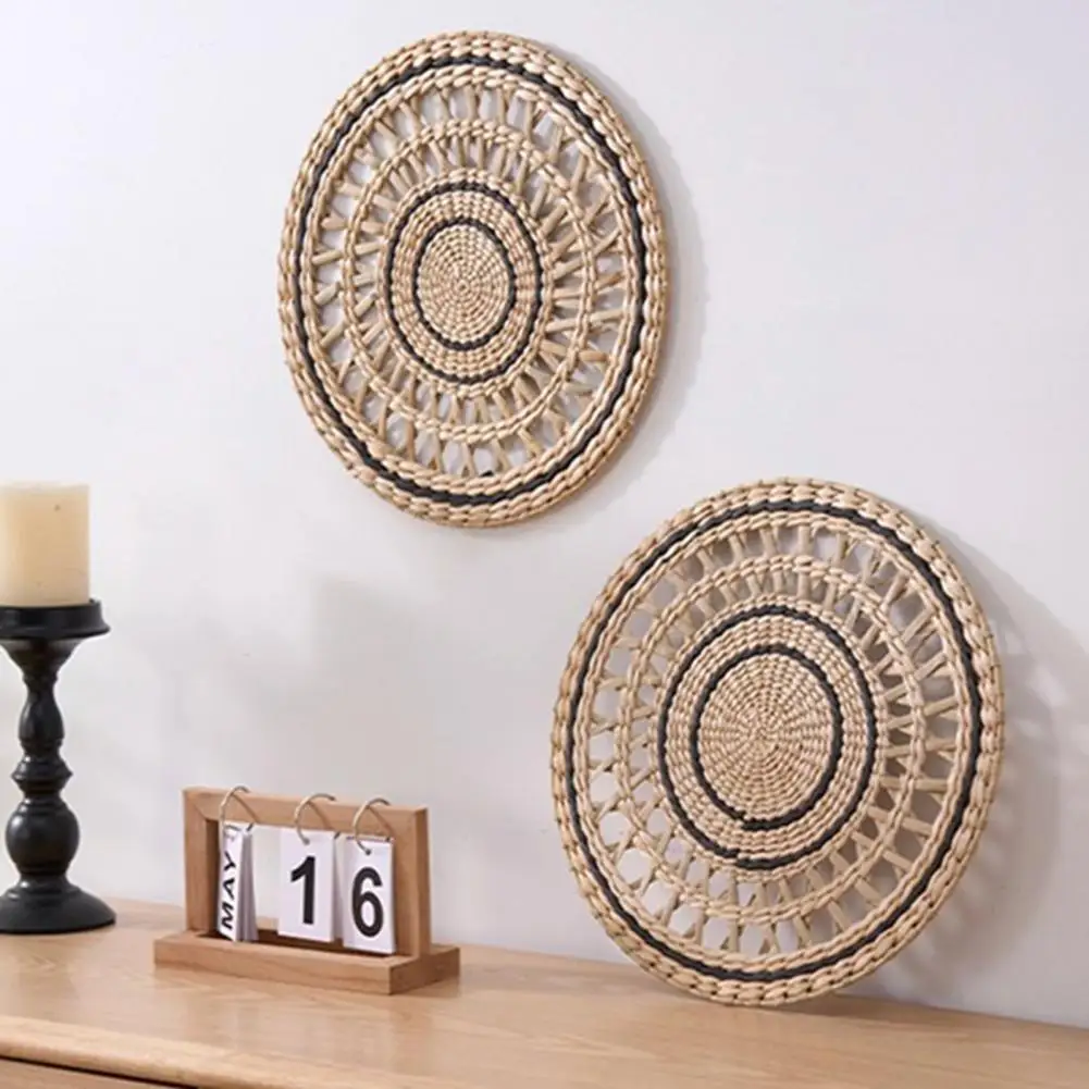 boho-woven-wall-art-handmade-30-35cm-round-placemat-coaster-pot-holder-multi-purpose-wall-hanging-for-living-room-decor