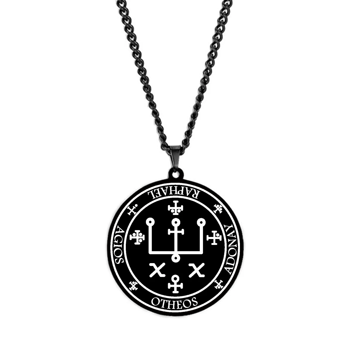 HLSS535 Archangel Raphael Sigil The Divine Healer Archangels Symbols Laser Cut Talisman Amulet Stainless Steel Pendant Necklace