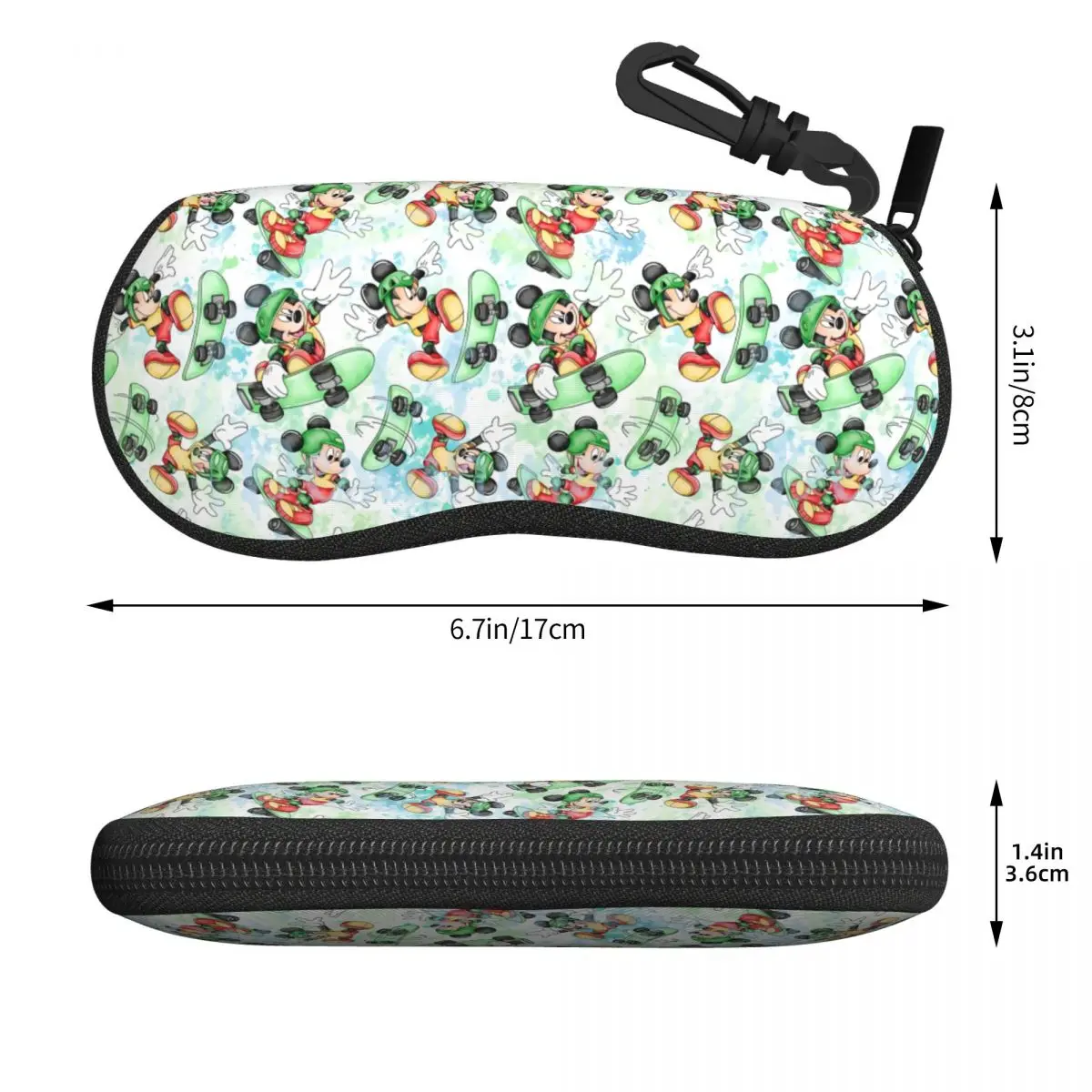 Custom Mickey Mouse Skate Cartoon Shell Eyeglasses Case Men Women Cool Glasses Case Sunglasses Box Pouch